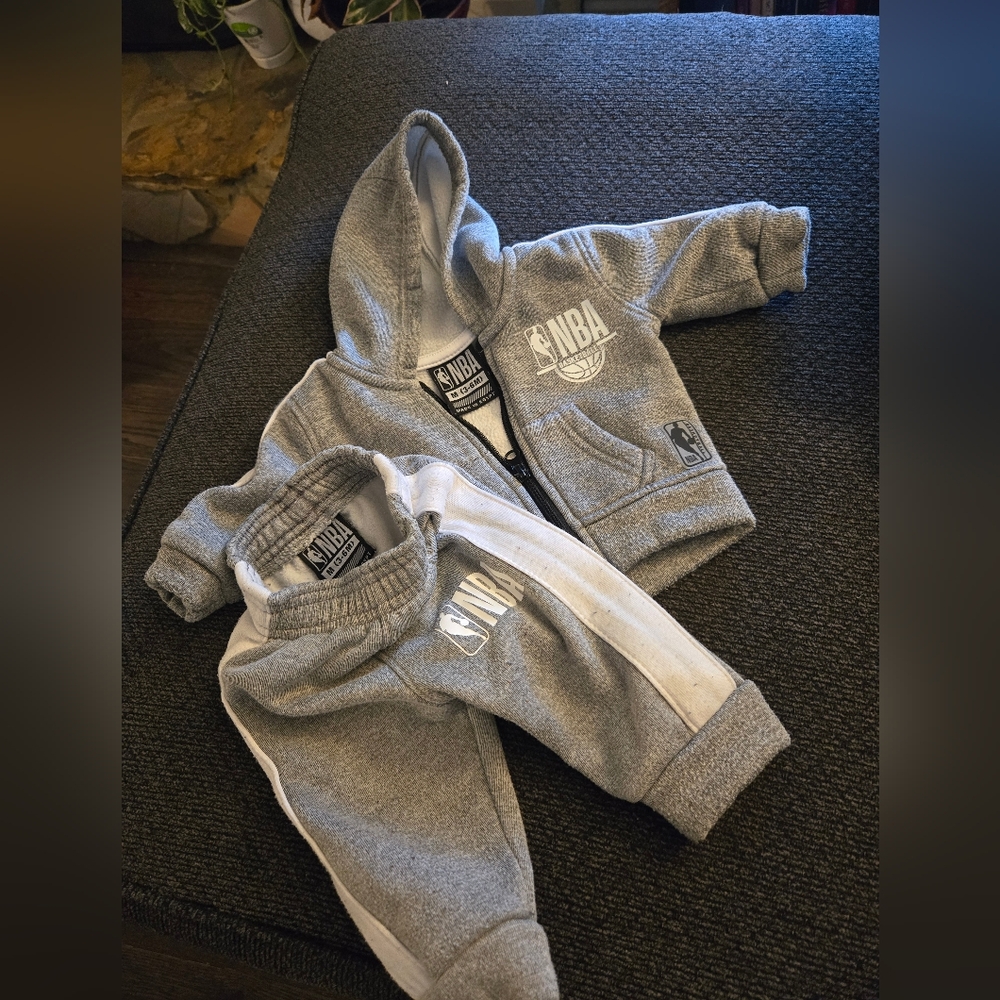 NBA Gray Baby Hoodie and Pants Set